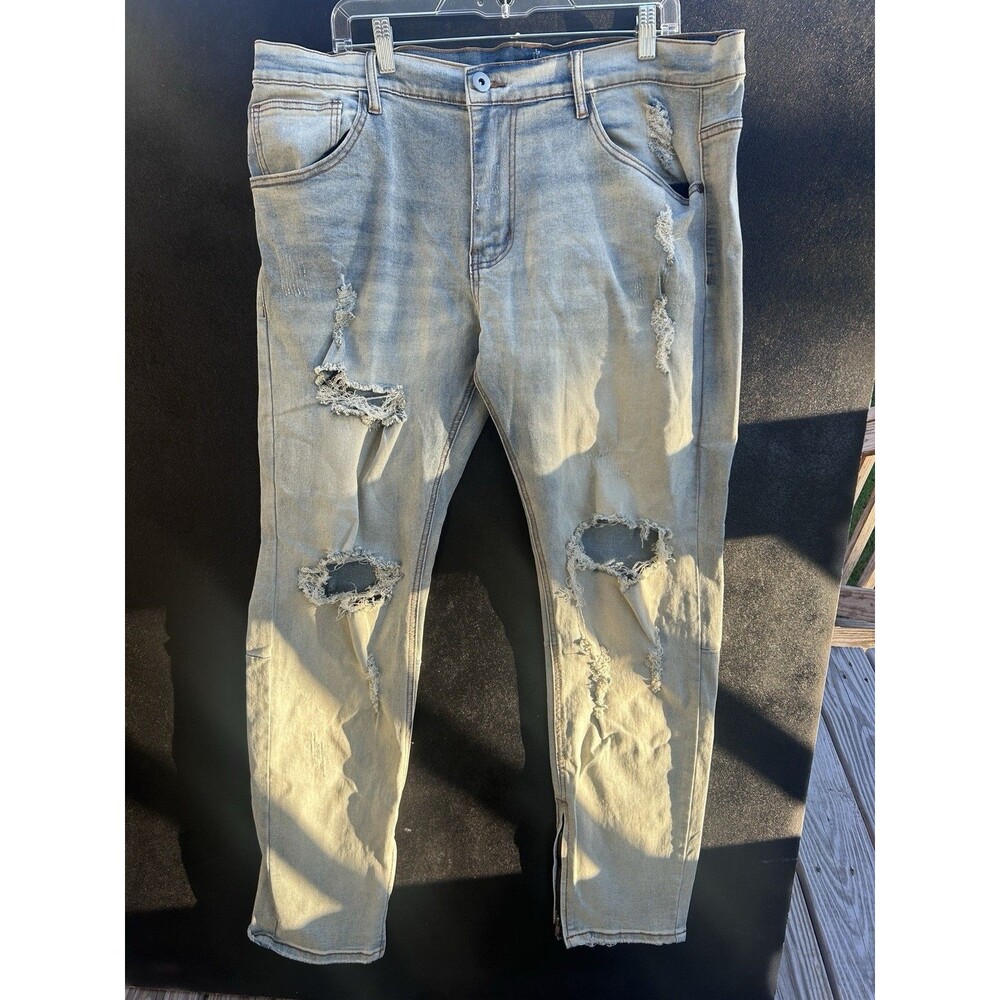 Knd Sample Pair Men’s Size 40 Distressed Zip Bottom Jeans New With Tags #513